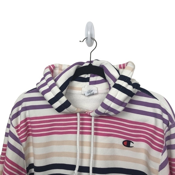 Champion UO Striped Cropped Reverse Weave Hoodie XS - Picture 3 of 12
